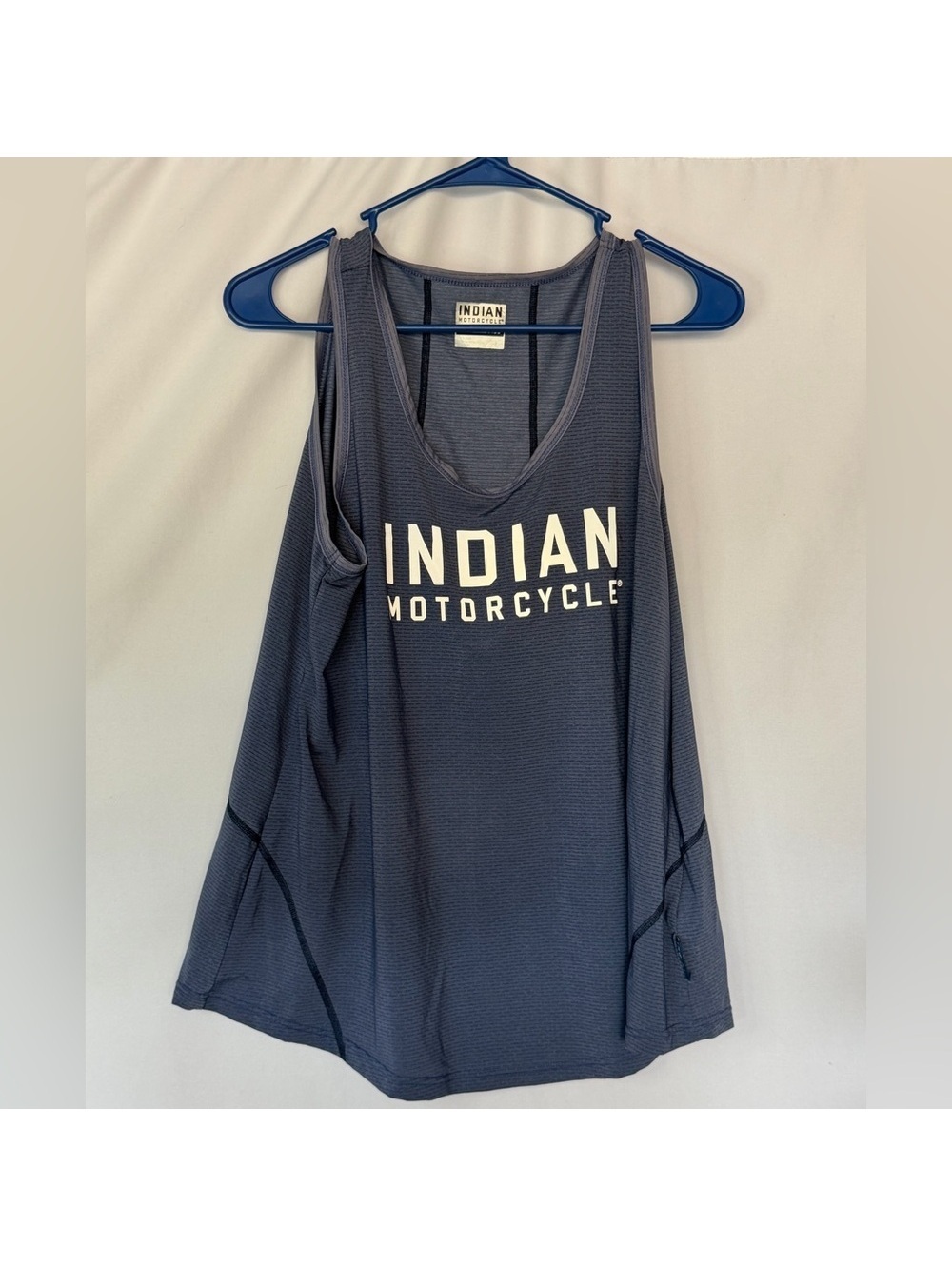 Women's Indian Motrcycle dusty blue gray athletic performance Tank Top